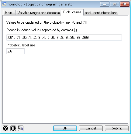 db nomolog ex probability range label size